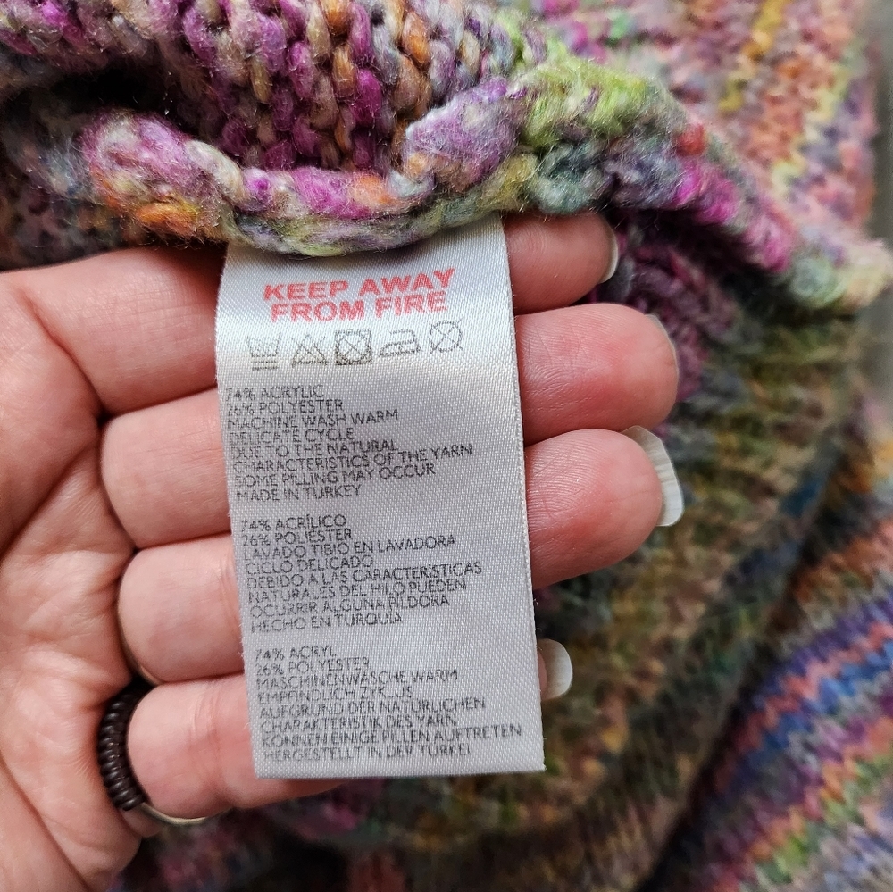 URBAN OUTFITTERS Agatha balloon sleeve rainbow sweater - Picture 11 of 15